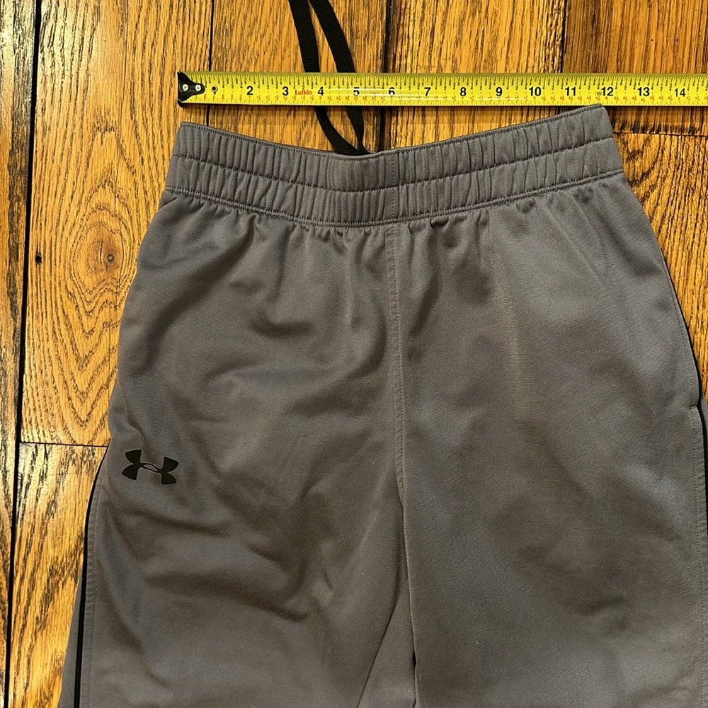 UNDER ARMOUR LOOSE FIT GREY MENS ATHLETIC PANTS WITH BLACK PIPING SIZE SMALL - Picture 8 of 9